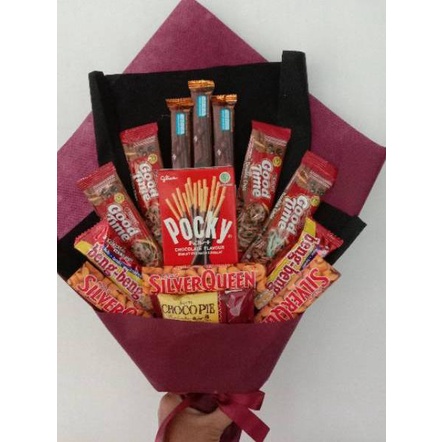 

CSZz6Z0--Buket Snack bucket wisuda Pocky Silverqueen