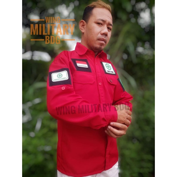 seragam kerja safety kemeja tactical velcro queen