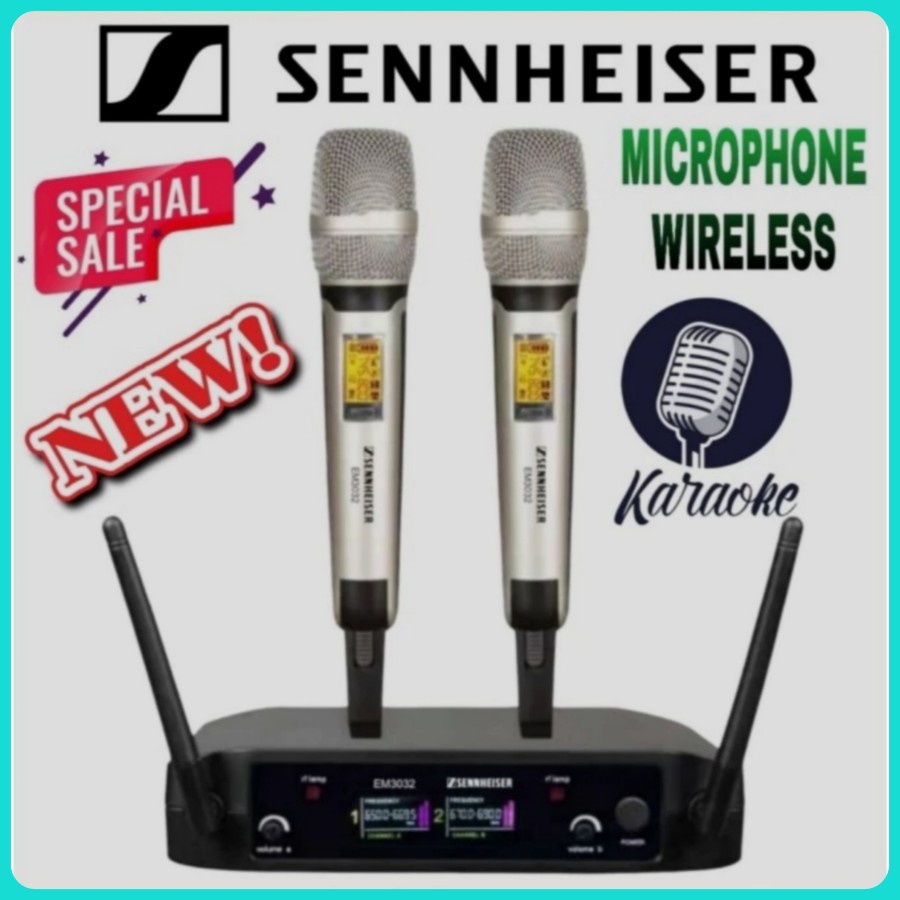 MICROPHONE MIC WIRELESS SENNHEISER EM 3032 DUAL HANDLE ORIGINAL