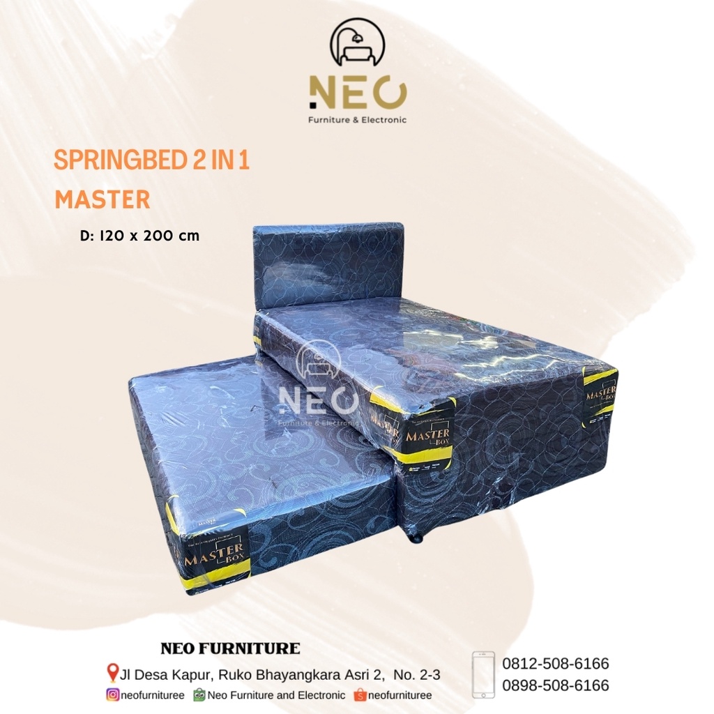 Jual NEO SPRINGBED MASTER 2IN1 MATTRAS KASUR SPRING BED SINGLE DOUBLE 120X200 100X200