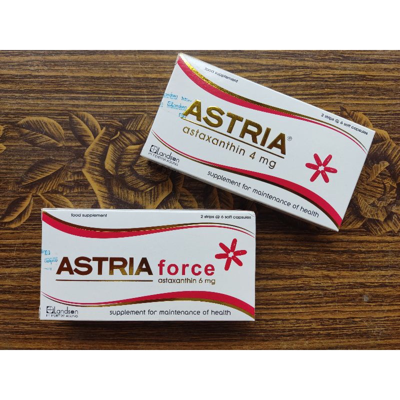 Astria astaxanthin 4mg / Astria force astaxanthin 6mg (1box 2strip @6 soft capsule)