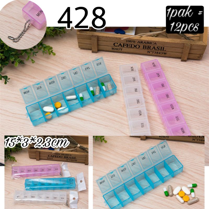 tempat pil obat kotak aksesoris daily 428