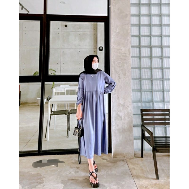 Kayla midi dress rayon twill fremium