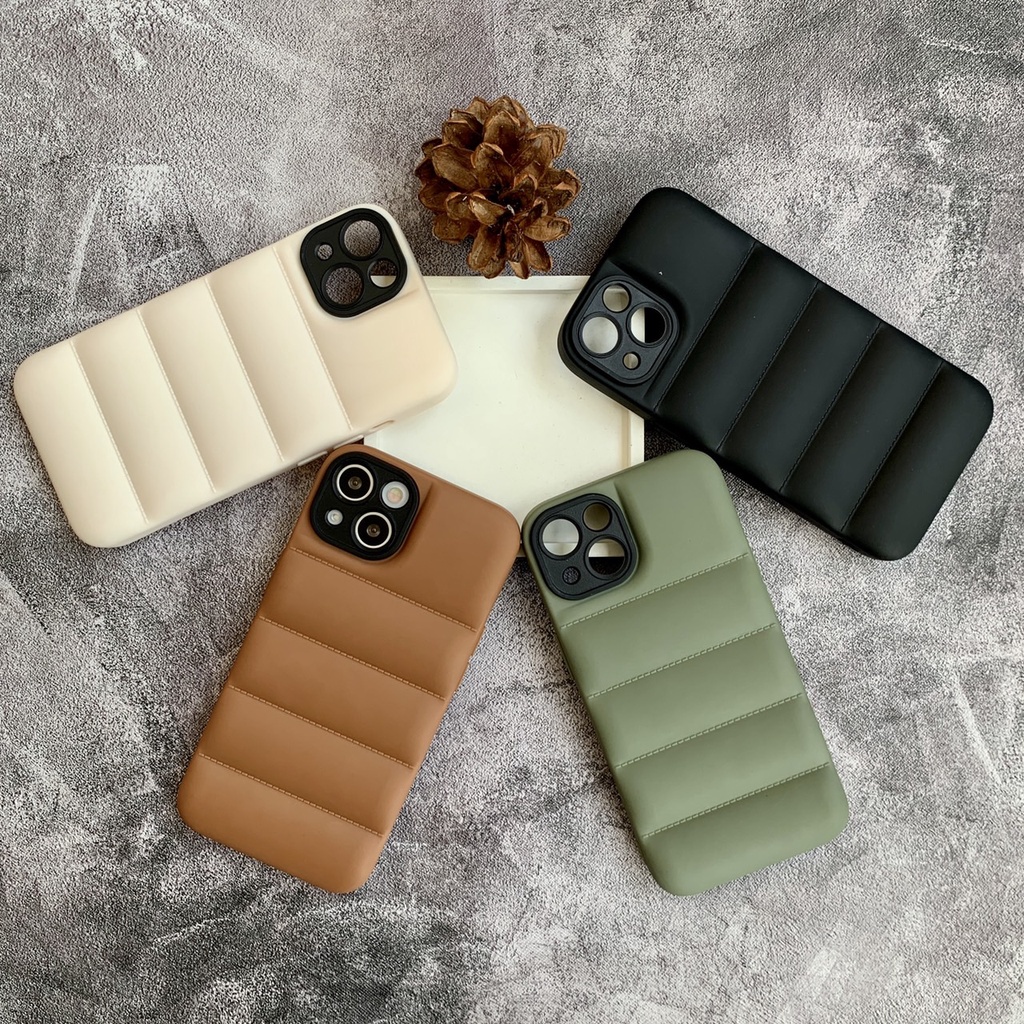 PREMIUMA Puff Air Pillow Jacket Matte Iphone 7 8 7+ 8+ X Xr Xs max 11 12 13 14 Pro Max 14 plus 12 13 mini Case Cover Casing