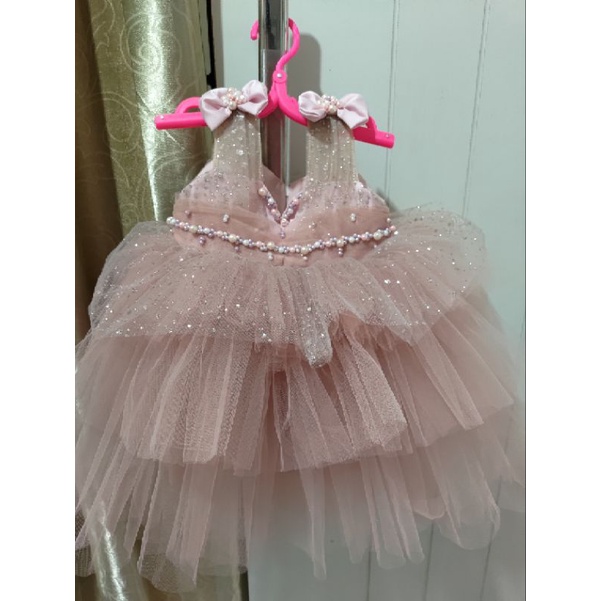 Gaun Ulang Tahun bayi / Gaun pesta bayi cantik Rosegold