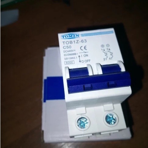 Mcb Dc 50A 2 P Dc 440 V Sirkuit Breaker Mcb C Curve