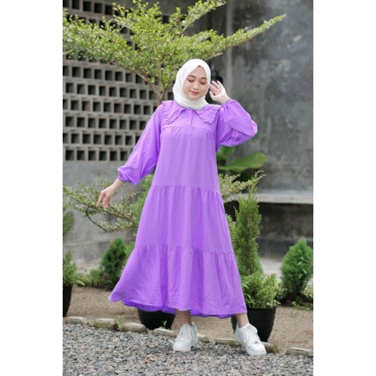 Gamis Midi Dress muslimah modern rayon