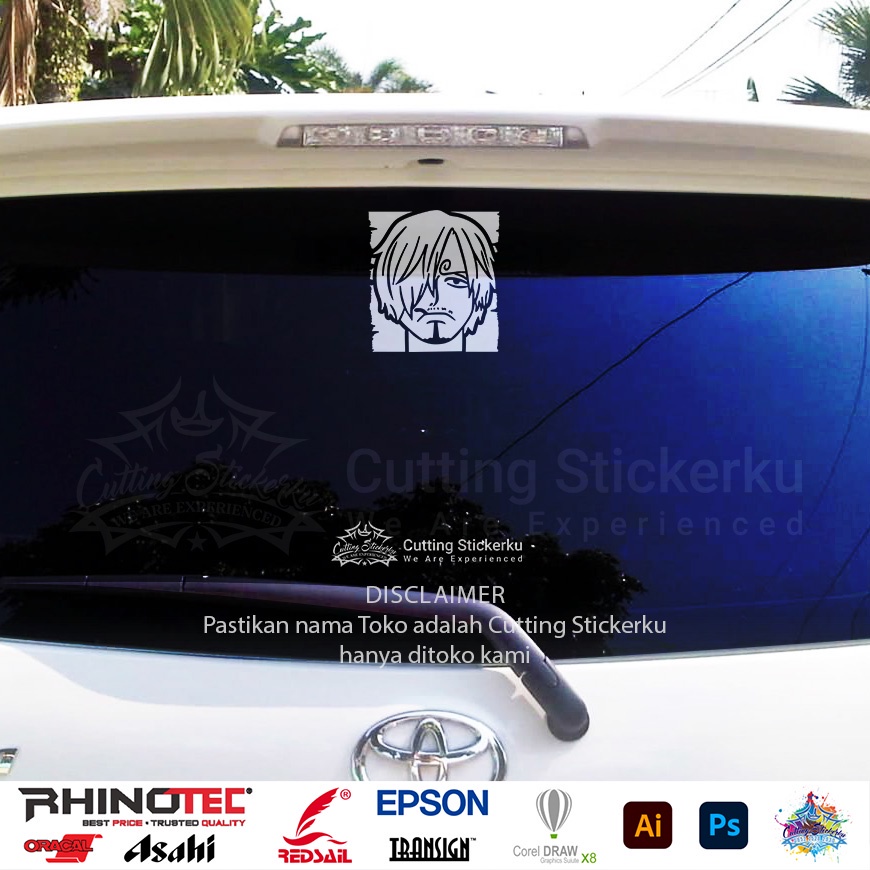 Cutting Stiker Sanji Silhoutte Variasi Motor Mobil Sticker Anime One Piece Siluet Timbul Keren Nyala Dasbor Spakbor Visor Body Kaca Helm Laptop Hologram Reflective Tahan Air Bodi Samping Scoopy Vario Beat NMAX PCX Vespa Aesthetic Windshield