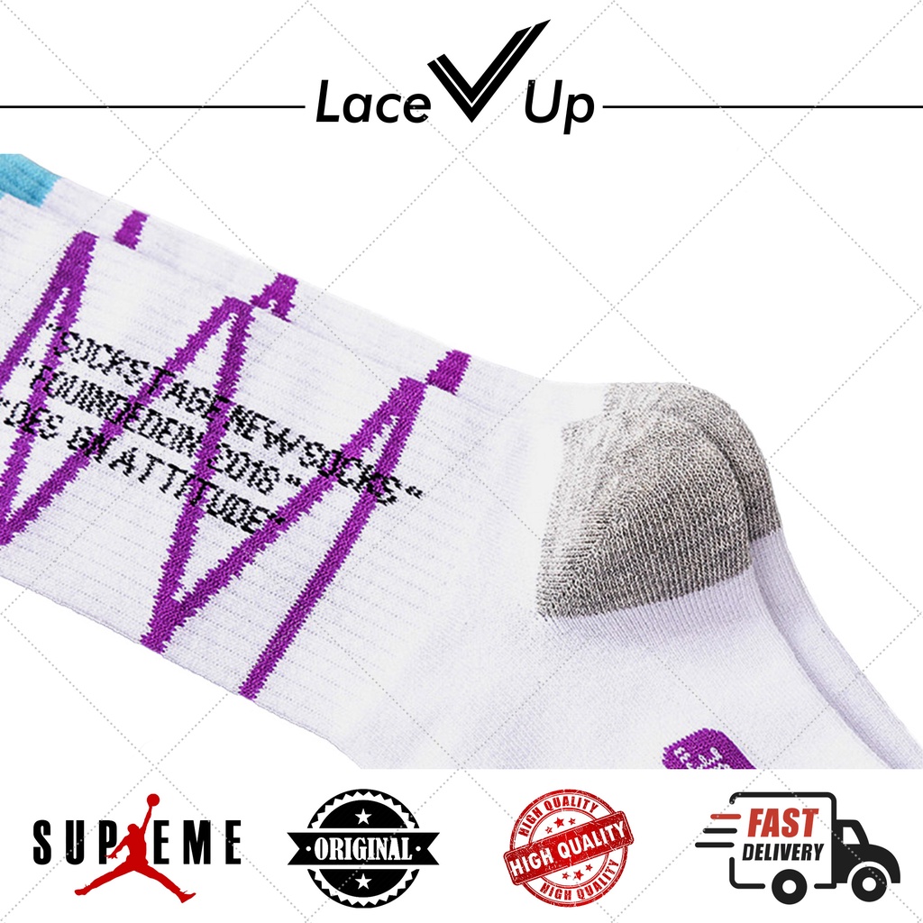 Kaos Kaki Dunk Low Off White OW 50s Socks - Lace Up Socks