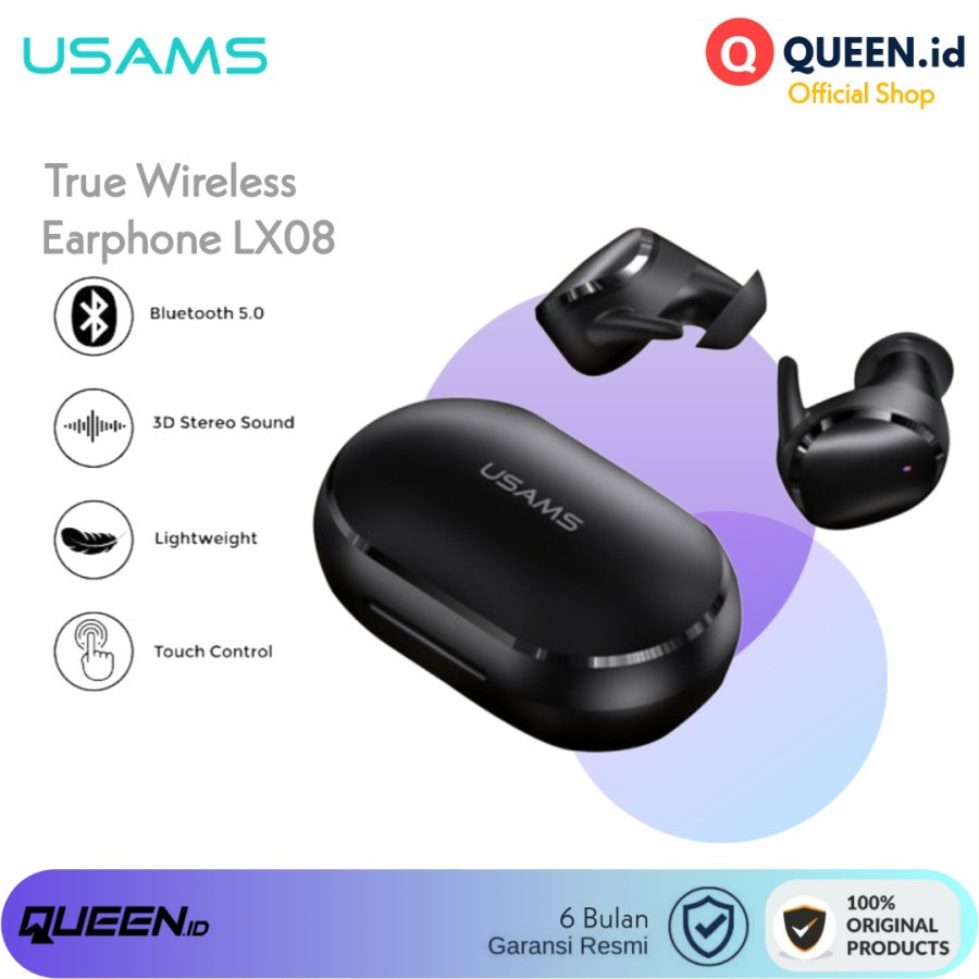 Usams LX08 True Wireless Bluetooth Headset TWS Mini Earbuds 3D Sound