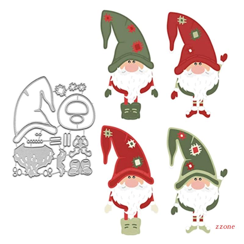 Cetakan Stensil Cutting Dies Motif Gnome Santa Bahan Metal Untuk Scrapbook / Craft DIY / Kartu