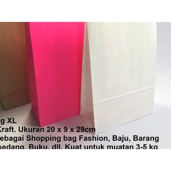 

Paperbag SOS XL Kantong Kertas Putih 20x9x29cm 80 GSM