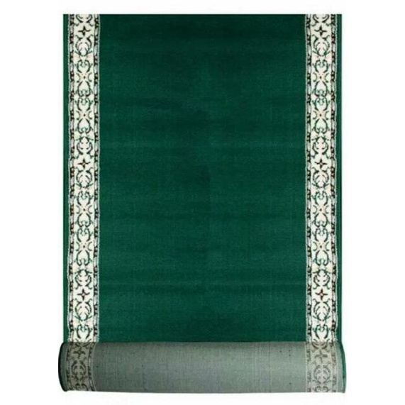 sajadah shaff sajadah roll motif polos warna hijau sajadah saf mesjid