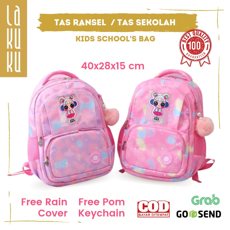 Lakuku - Tas Ransel Anak Sekolah SD SMP School Bag Ombre Lol Love Cantik
