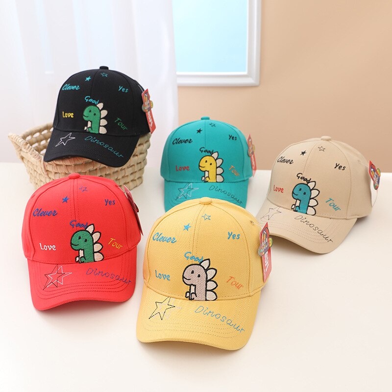 READY!!! topi keren anak import motif DINO STAR untuk usia  1-4 tahun lucu karakter / babylovanta