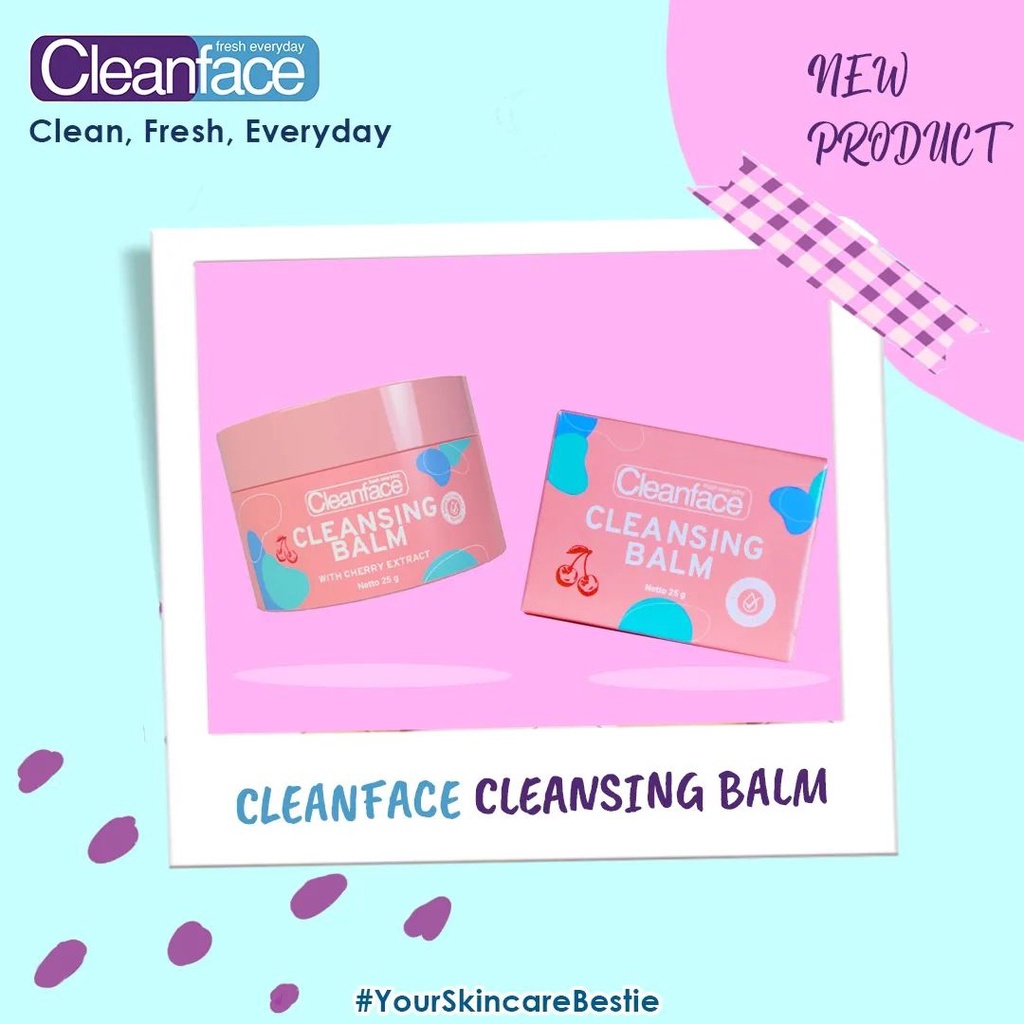 CLEANFACE SMOOTH TONER 50ML/ LIQUID FACIAL WASH 50ML / MICELLAR WATER  100ML/ CLEANSING BALM - CLEANFACE PURBASARI SKINCARE BPOM