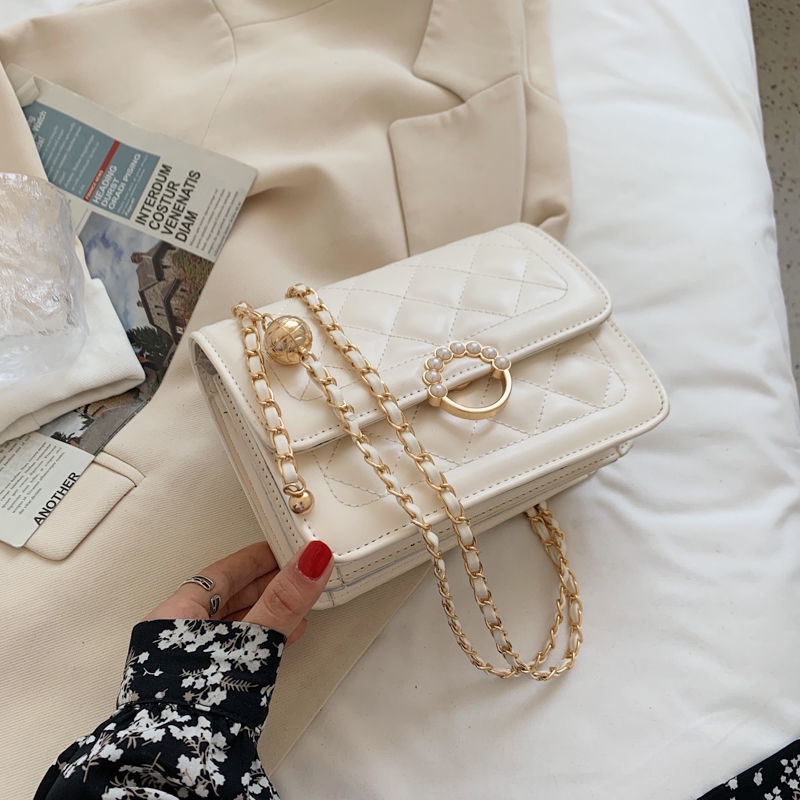 Suhao 2022 rantai baru tas kurir Korea wanita musim panas all-match mahasiswa niche tas Perancis satu bahu ketiak kotak persegi kecil