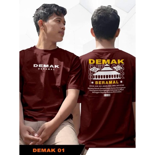 Kaos Sablon Desain Demak Kode 01 | Cotton Combed 30s | Katun Sablon Rubber