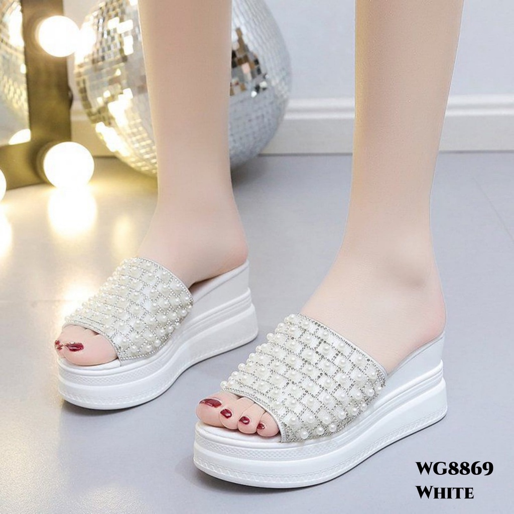 Sandal Mutiara Wedges Highsole Korea Shoes WG8869