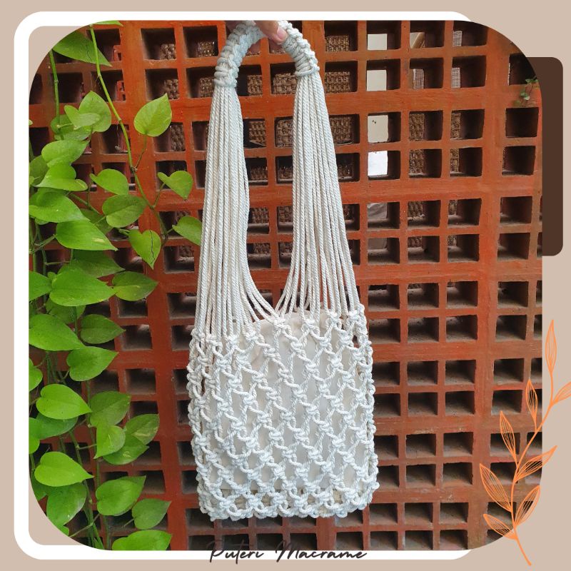 Tas Rajut Macrame Summer Bag Kode 1, Tas Aesthetic