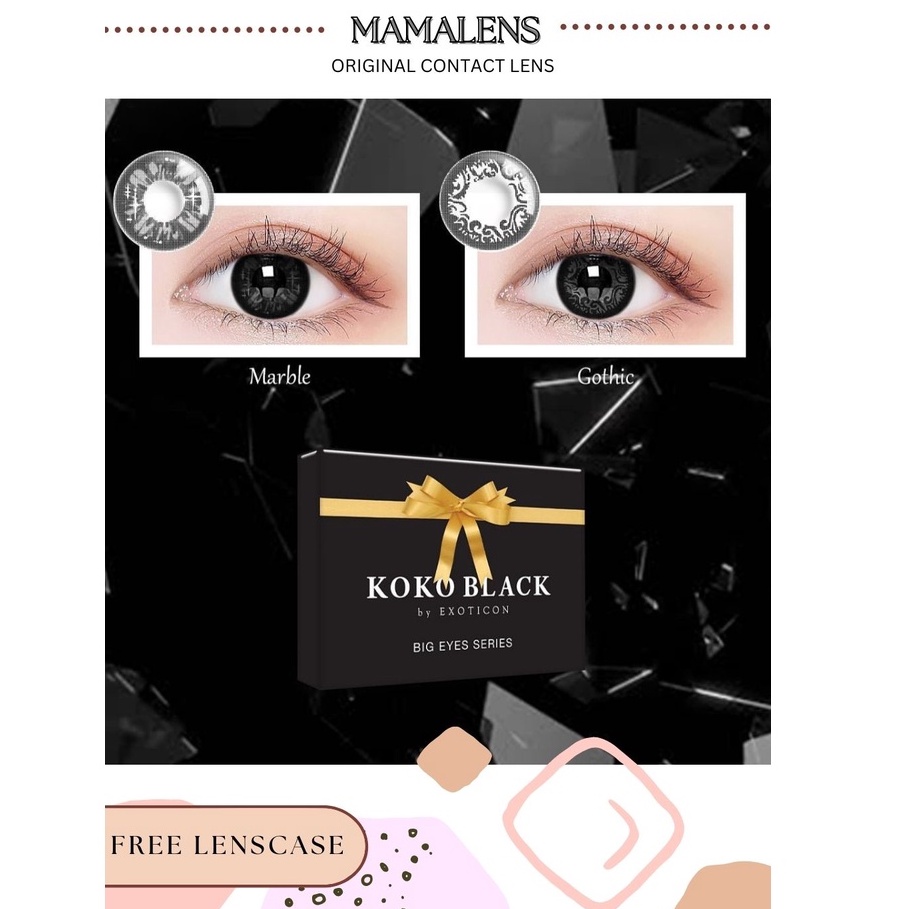 SOFTLENS X2 KOKO BLACK NORMAL &amp; MINUS -0.50 SD -3.00 | FREE LENSCASE - MAMALENS