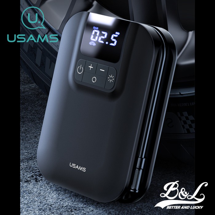 Usams Zb215 Pompa Angin Mini Portable Digital Display 5000Mah