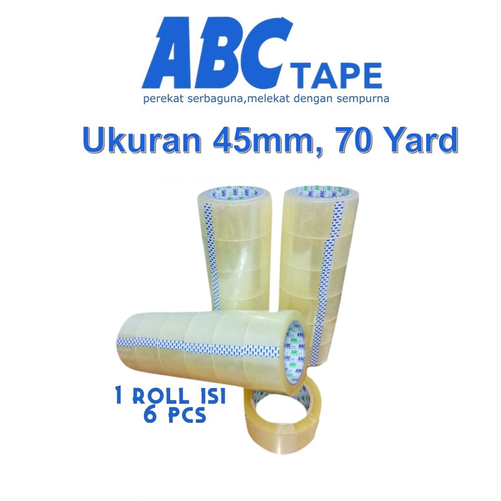 AVVET Lakban Bening 45MM Merk ABC TAPE Lakban Coklat Murah Import