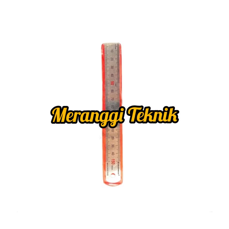 

id1085 Penggaris besi 15 cm maxpower penggaris tukang