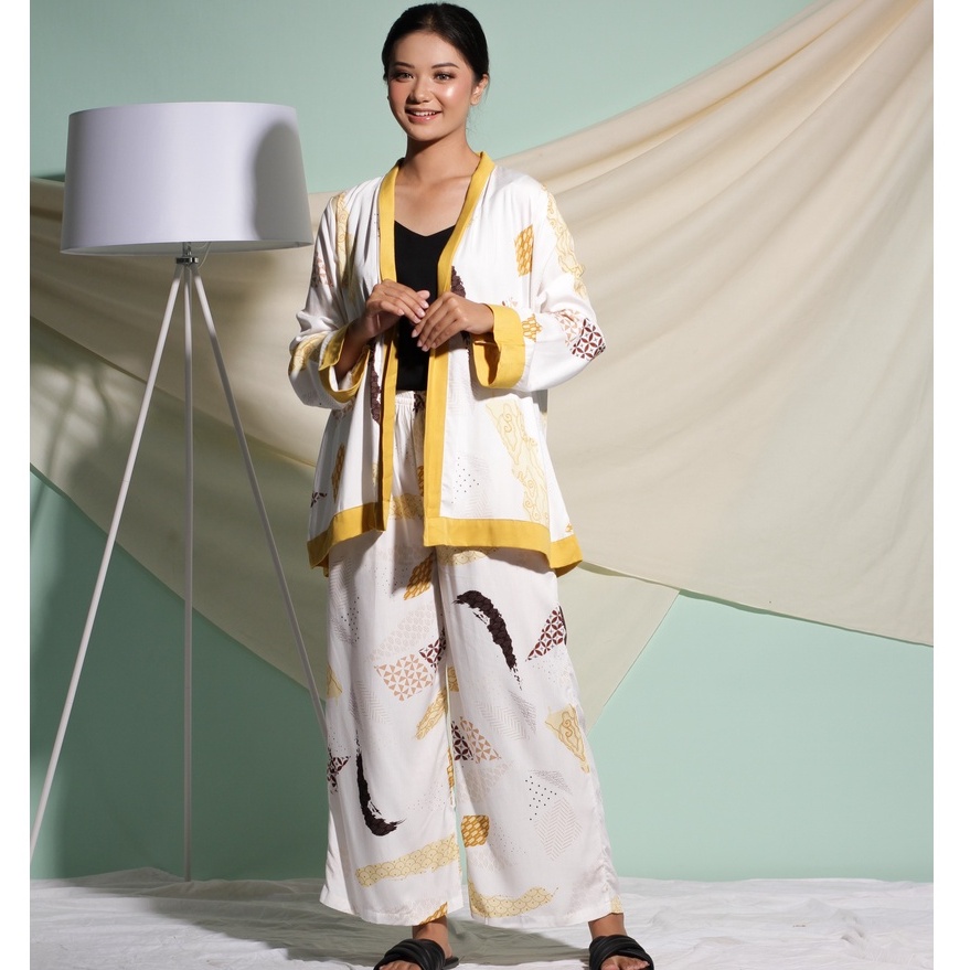 BATIK TRUSMI Stelan Piyama One Set Outer Pakaian Santai Motif Batik MOP