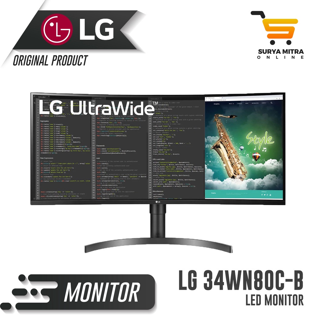 Monitor LG 34WN80C WQHD curved IPS HDR usb-c PD60W - 34WN80C-B.ATI