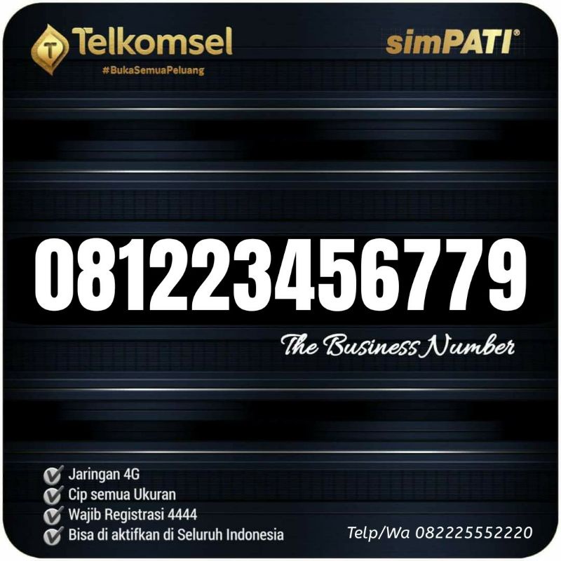 nomor cantik telkomsel simpati 122 3456779