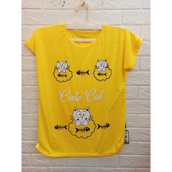 Tshirt kaos ladies cewek warna kuning