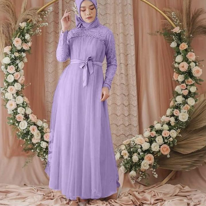 Harga Bersahabat Maxi mikayla/Gamis brukat/gamis terbaru 2021/gamis modern wanita/gamis termurah/baj