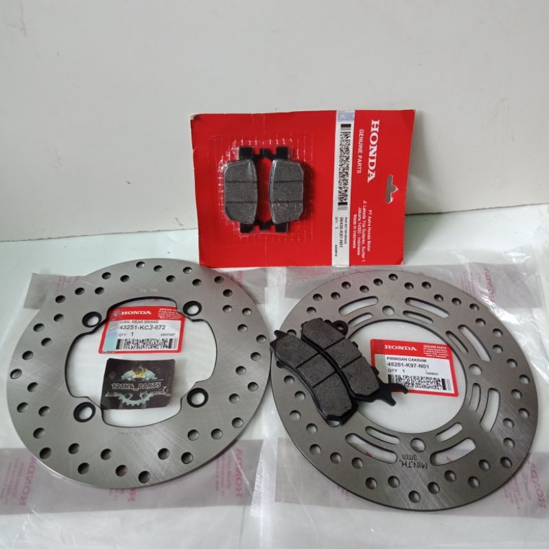 Piringan Cakram Depan Belakang+Dispad Pcx 150 Asli Sunstar