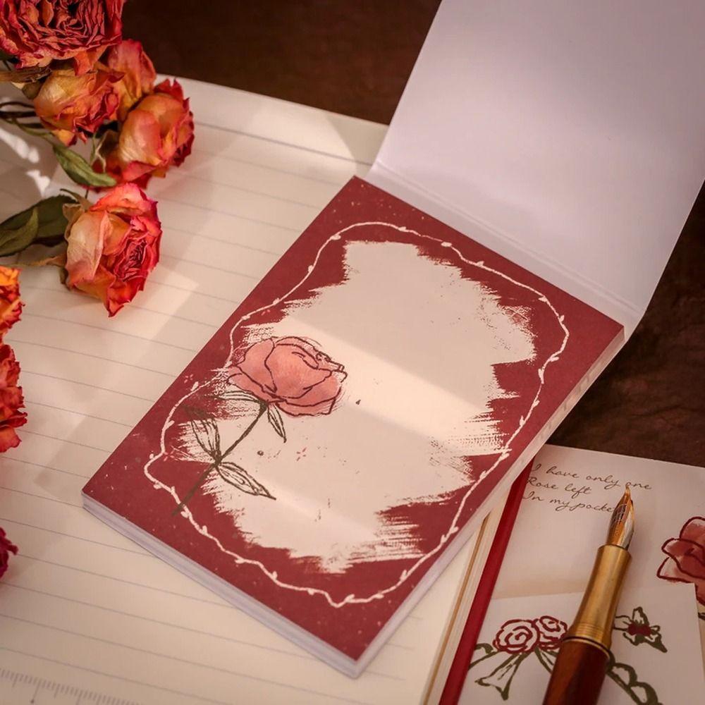 Nickolas1 Loose-leaf Notepad Hadiah Siswa Bahan Kertas Alat Tulis Sekolah DIY Scrapbook Romantic Rose Series Tulisan Pads Retro Notepad