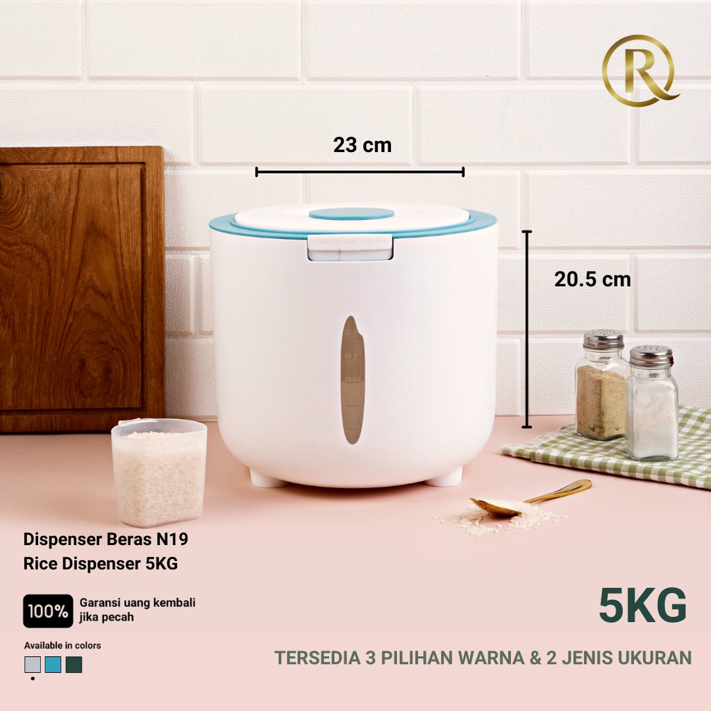 Dispenser Beras N19 Tempat Penyimpanan Beras Rice Dispenser 5KG