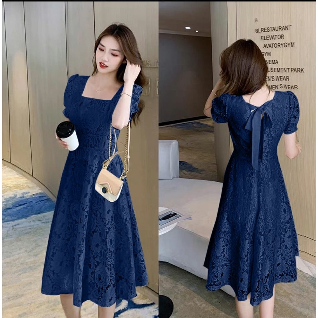 FWG - DRESS MADEL / DRESS WANITA 2023 KEKINIAN / DRESS BRUKAT / LONGDRESS / BAJU WANITA / DRESS