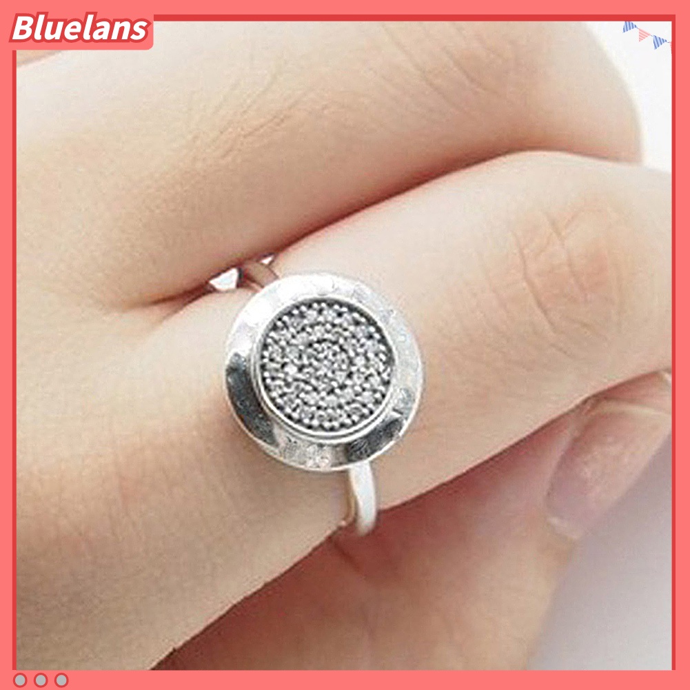 Bluelans Women Fashion Plating Rhinestone Inlaid Finger Ring Party Jewelry Wedding Gift