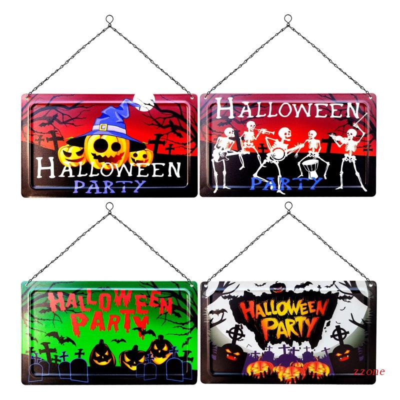 Zzz Hiasan Gantung Bentuk Labu Zombie Bahan Besi Untuk Dekorasi Halloween