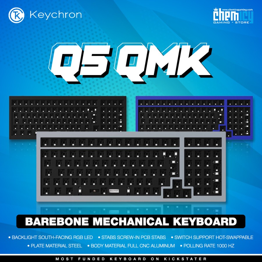 Keychron Q5 QMK 1800 Compact Barebone Mechanical Gaming Keyboard