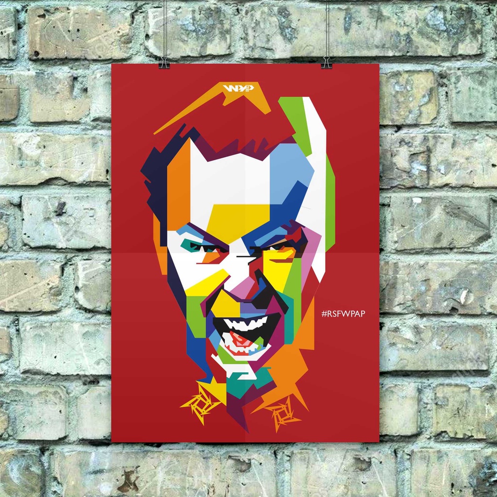 Poster James Hetfield (WPAP) Pop Art Semarak Bewarna