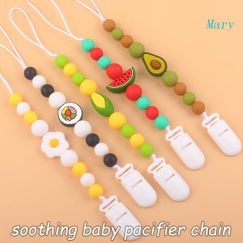 Mary Klip Rantai Holder Dot Empeng Bayi Newborn Desain Buah Lucu Bahan Silikon