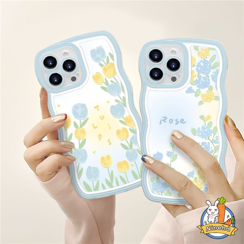 Soft Case Silikon Motif Lukisan Bunga Untuk iPhone 14 13 12 11 Pro Max X Xr Xs Max 8 7 6 6s Plus