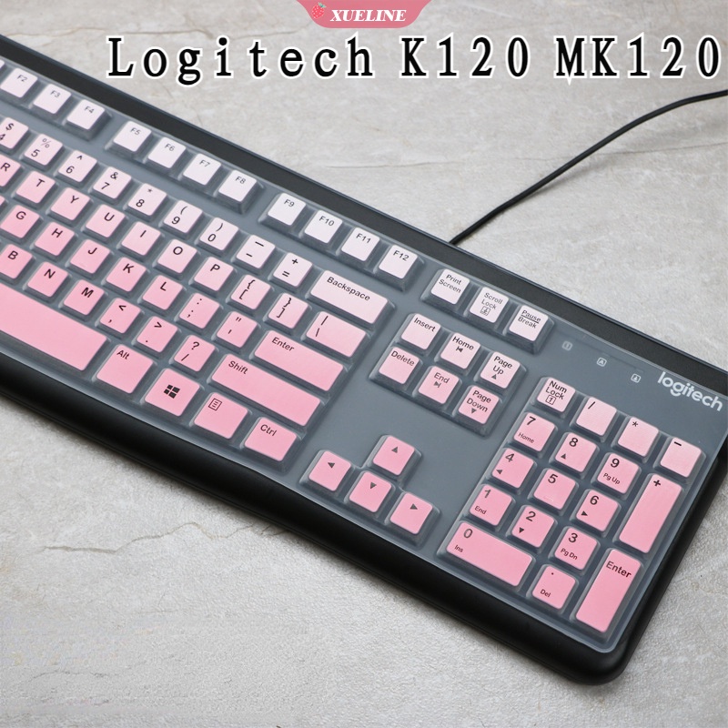 Logitech K120 MK120 Skin Silikon Pelindung Keyboard Slim Warna Hitam / Pink (ZXL)