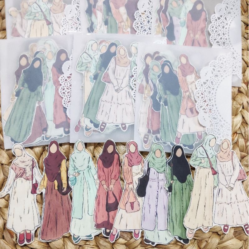 

DCS002 Dye cut stickers | deco stickers | moslem girl w/ hijab for Qur'an Journaling