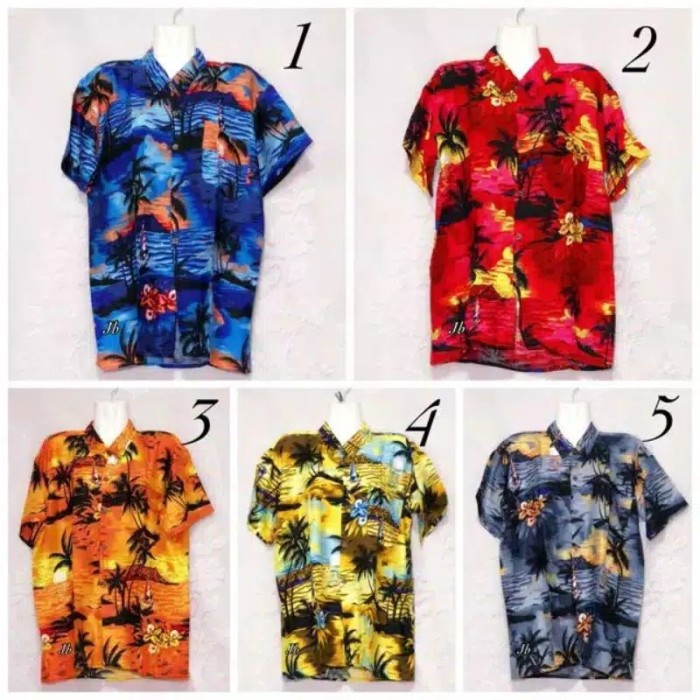 KEMEJA PRIA Baju pantai pria/kemeja pantai - Merah, M PREMIUM TERLARIS KEREN MOTIF TERBARU POLOS JUM