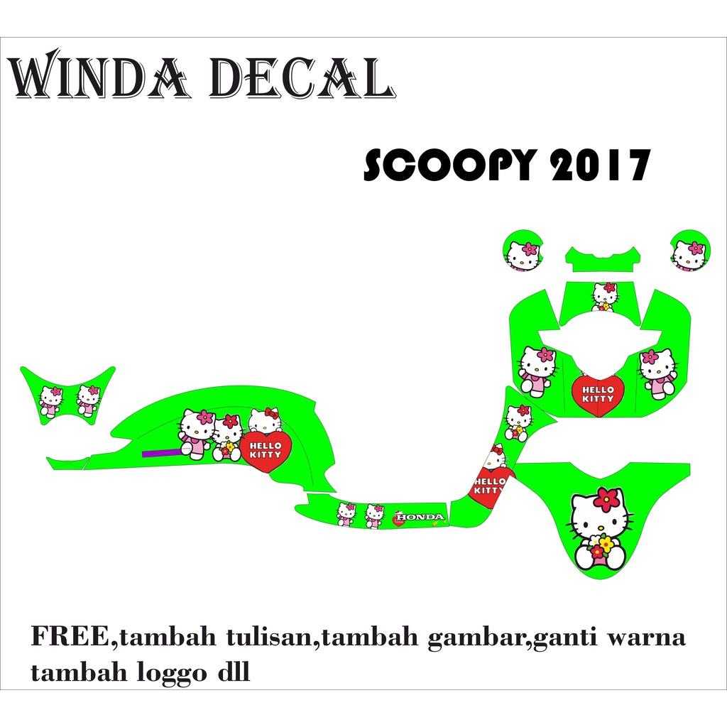 Decal scoopy 2017 full body motif hello kitty