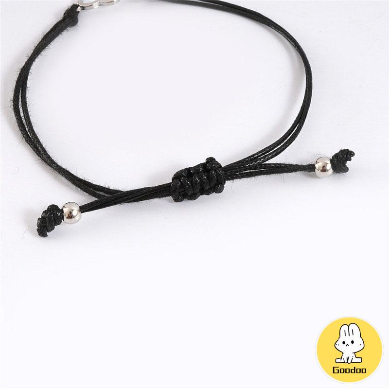 2 Pcs Fashion Ganda Bentuk Hati Gelang Adjustable Tenun Wanita Pria Gelang Pasangan Hadiah Perhiasan Aksesoris Sodoo -Doo