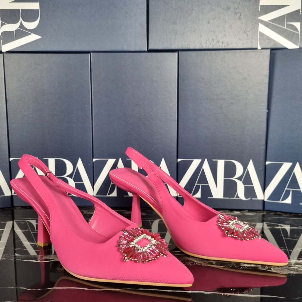 SEPATU ZR WANITA HEELS 7 CM FUSCHIA SHIMMERY - SZR037