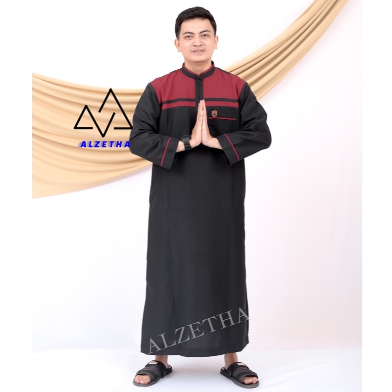 Jubah Gamis pria lengan panjang zipper alzetha